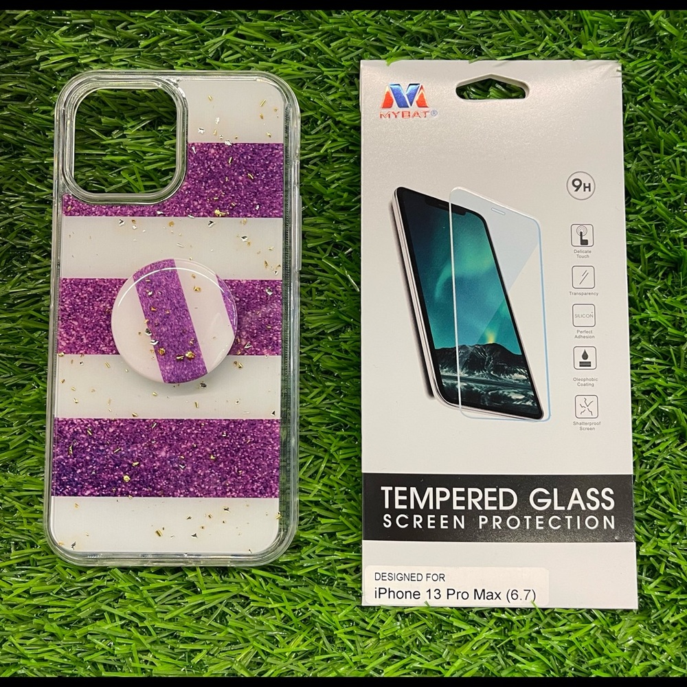 Iphone 13 pro max socket case w/ glass
